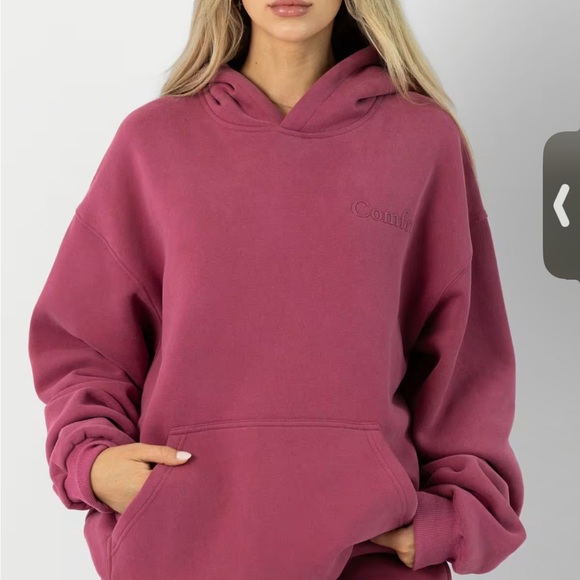 NIB Comfrt Limited Edition Minimalist Hoodie in Berry Sz medium. Sold out online - Picture 3 of 5